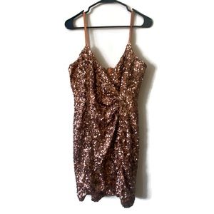 Copper Sequin Mini Party Dress 🎉